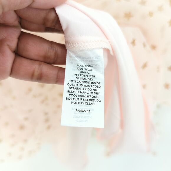 Rachel Parcell Women M Dress Glitter Star Tulle Long Sleeve Tier Ruffle NEW - Picture 5 of 7